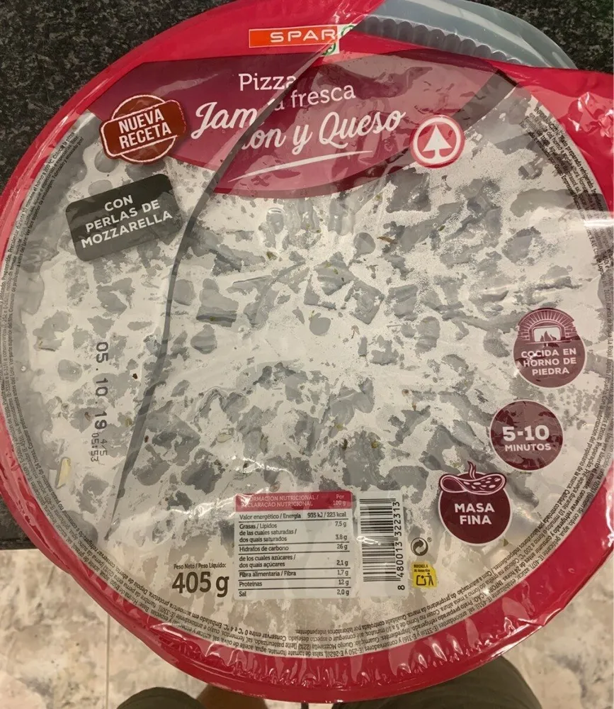 Pizza fresca jamon y queso