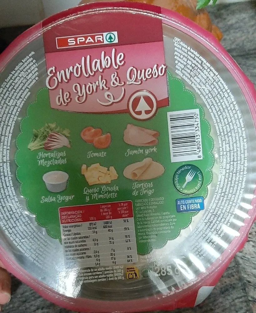 Enrollable de york y queso