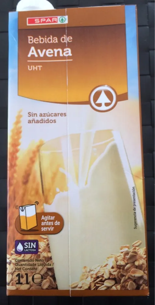 Bebida de avena sin azucares añadidos