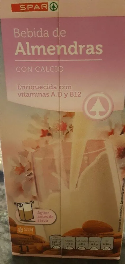 Bebida de almendras con calcio