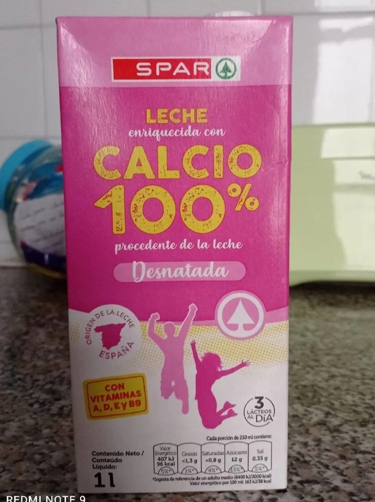 Leche desnatada calcio