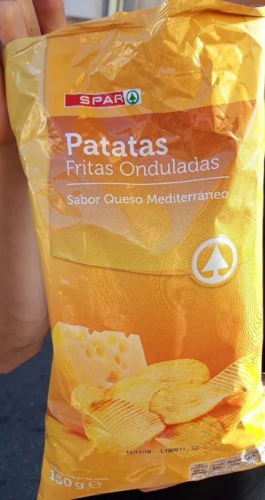 Patatas Fritas Onduladas Sabor Queso Mediterráneo