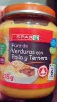 Puré de verduras con pollo y ternera