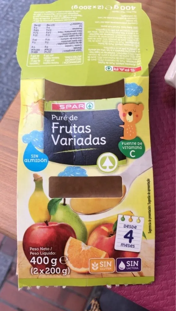 Puré de frutas variadas