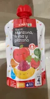 Puré de manzana, fresa y plátano