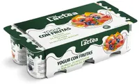 Yogur con frutas (fresa, melocotón, pera y fruta del bosque)