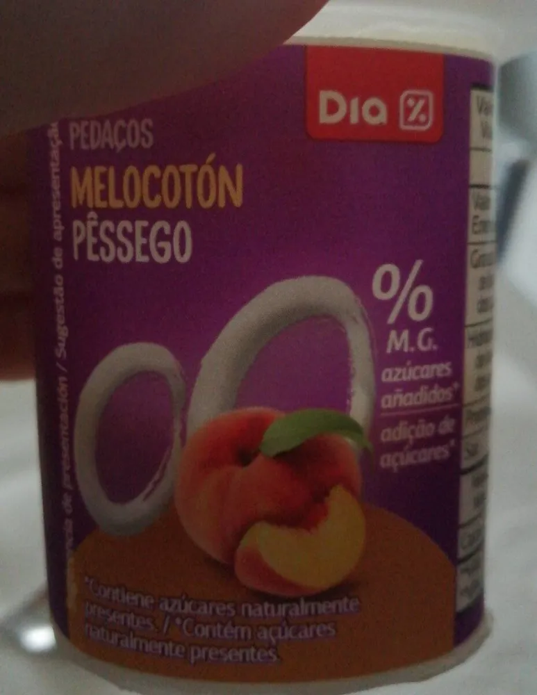 Yogur con melocotón desnatado