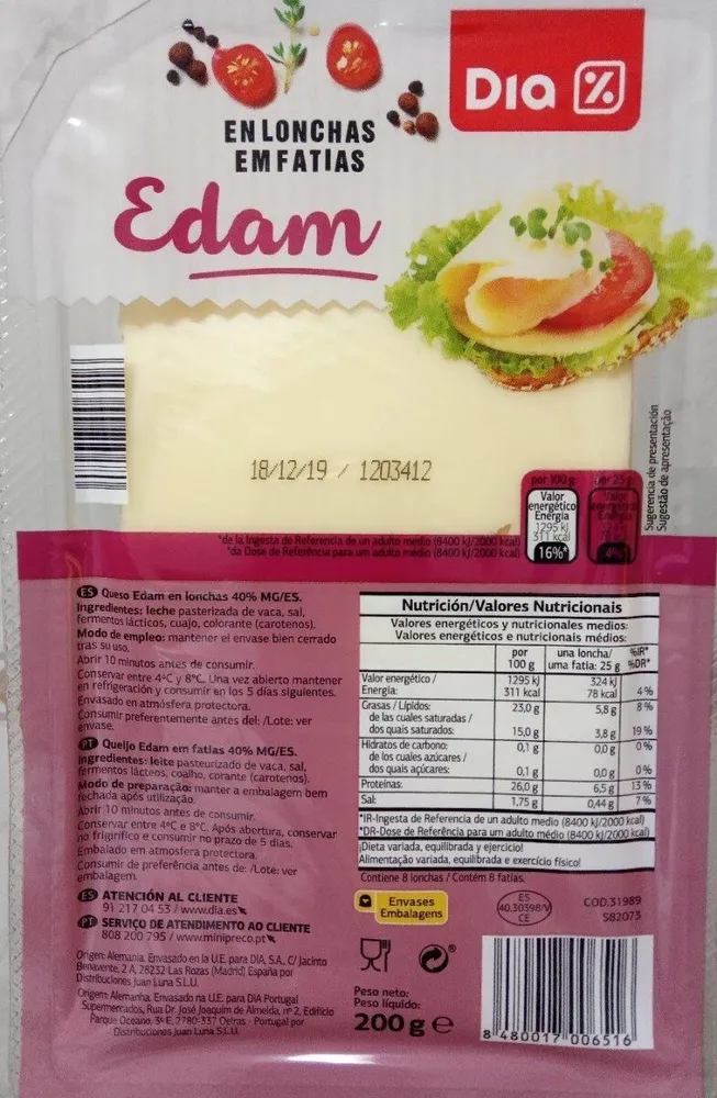 Edam en Lonchas