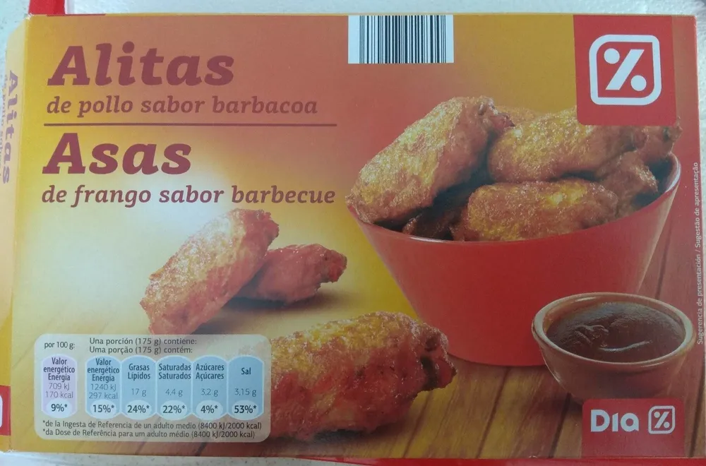 Alitas de pollo sabor barbacoa