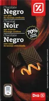 Chocolat noir aux écorces d'orange confites. 70% cacao