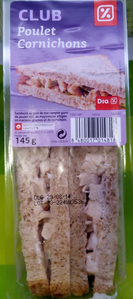 Club poulet cornichons