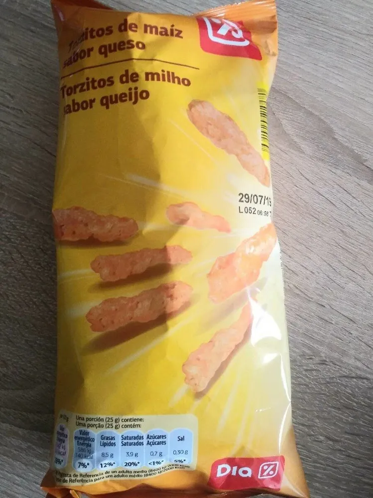 Torfitos de milho sabor queijo