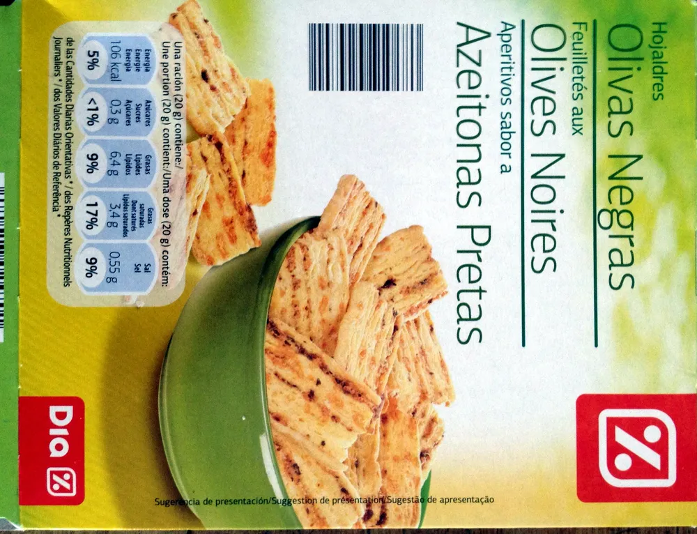 Biscuits feuilletés aux olives noires