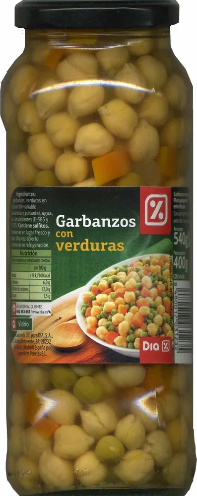 Garbanzos con verduras
