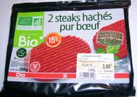 2 steaks hachés pur bœuf Bio (15 % MG)