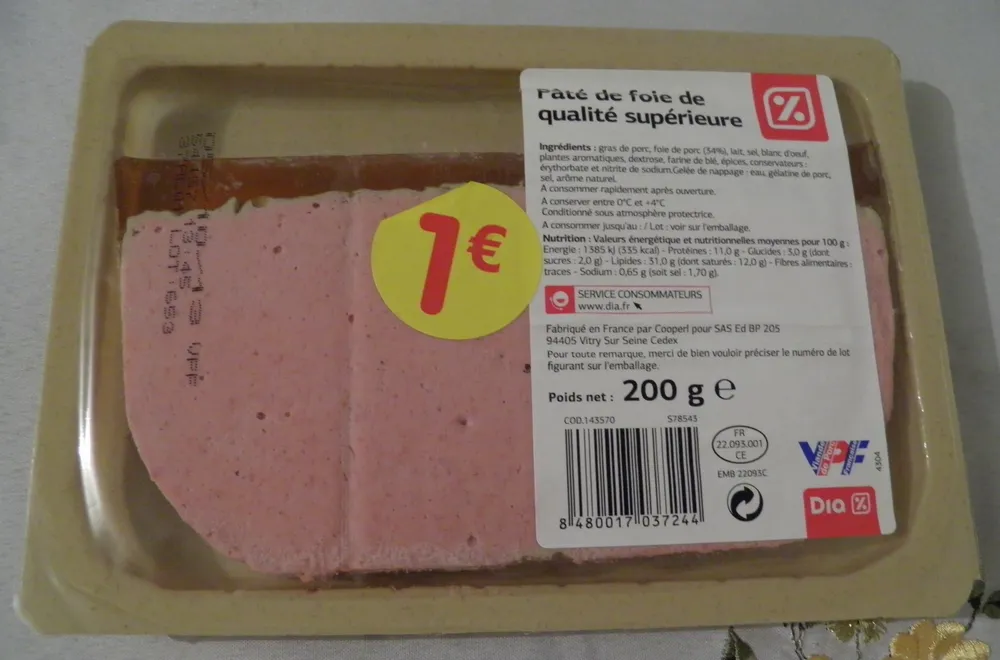 Pâté de foie de porc qualité supérieure