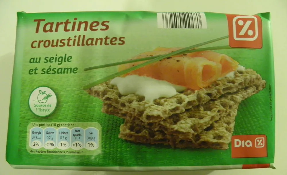 Tartines croustillantes au seigle et sésame Dia