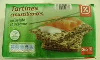 Tartines croustillantes au seigle et sésame Dia