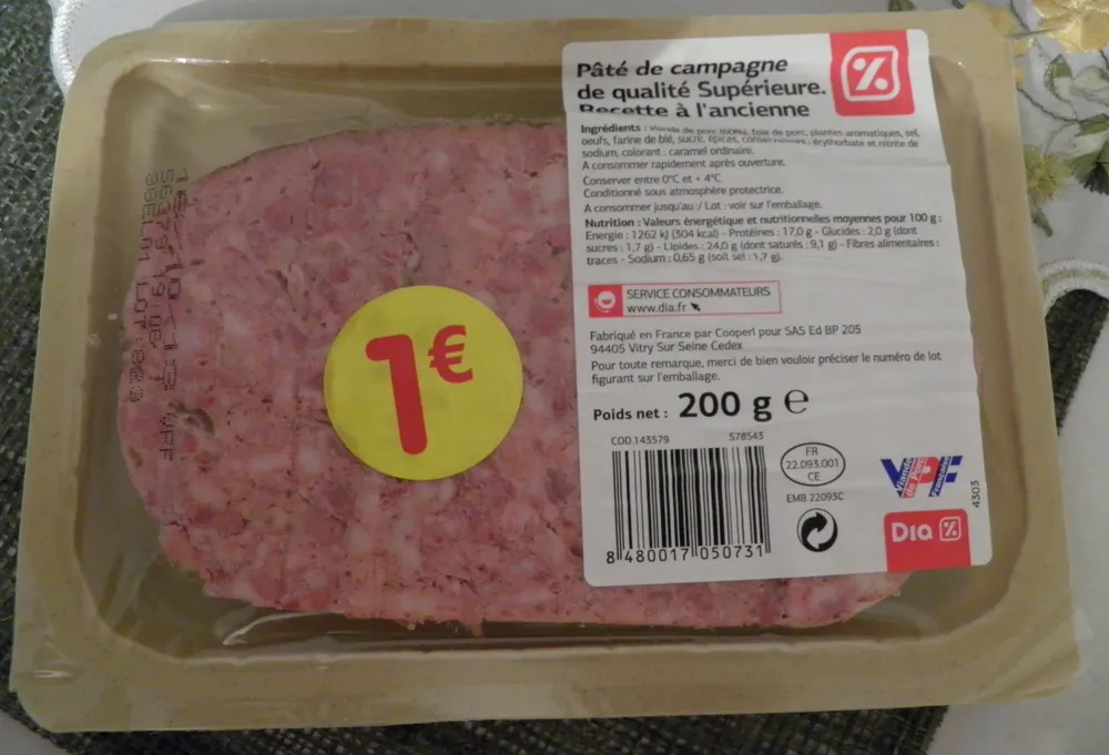 Pâté de campagne de qualité Supérieure