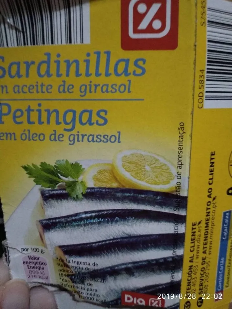 Sardinillas en aceite de girasol