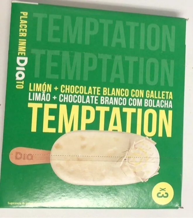 Chocolate blanco con galleta con helado de limón
