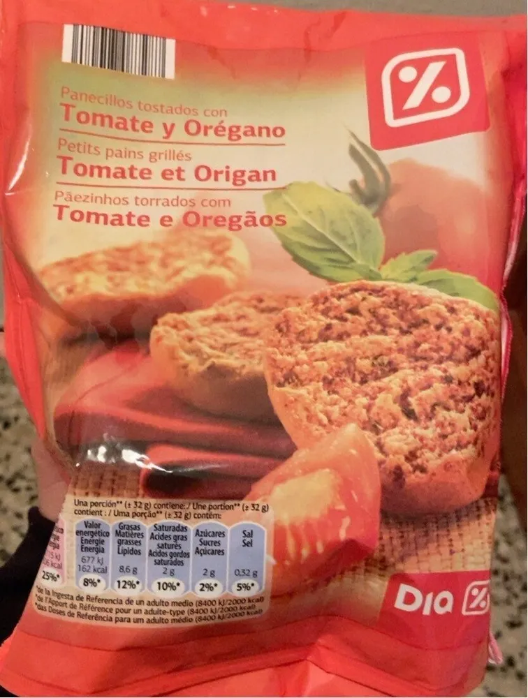 Panecillos tostados Tomate y Orégano