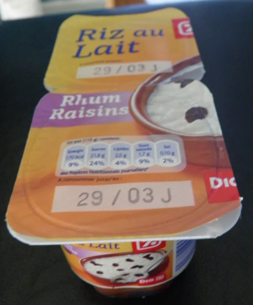 Riz au lait Rhum-Raisins