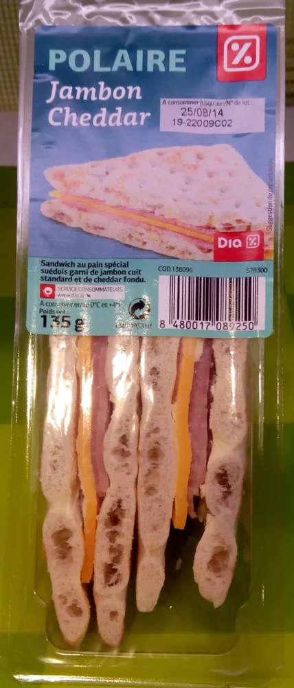 Polaire jambon cheddar Sandwich au pain spécial
