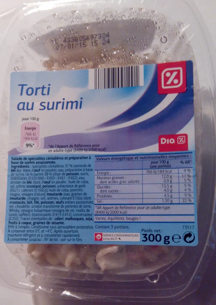 Torti au surimi