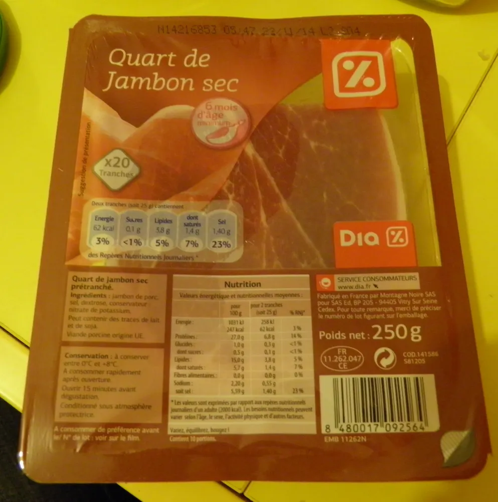 Quart de jambon sec Dia