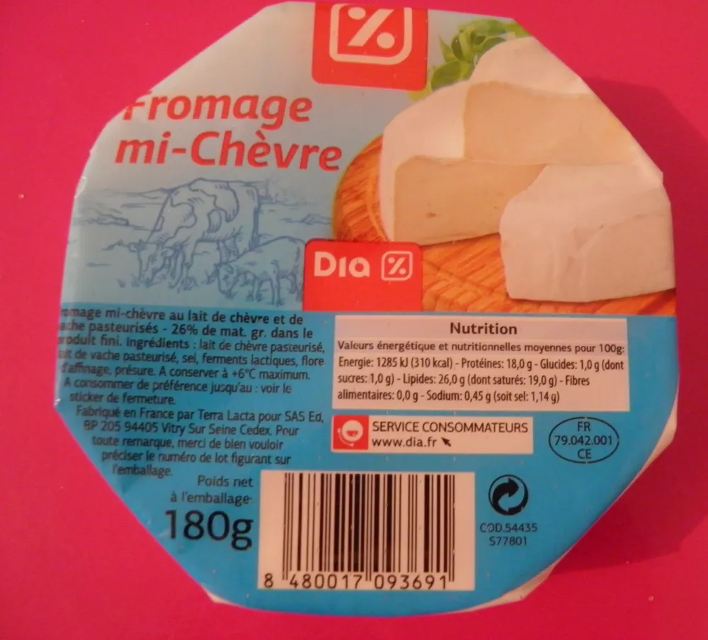 Fromage mi-Chèvre (26% MG)