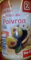 Olives vertes farcies aux poivrons
