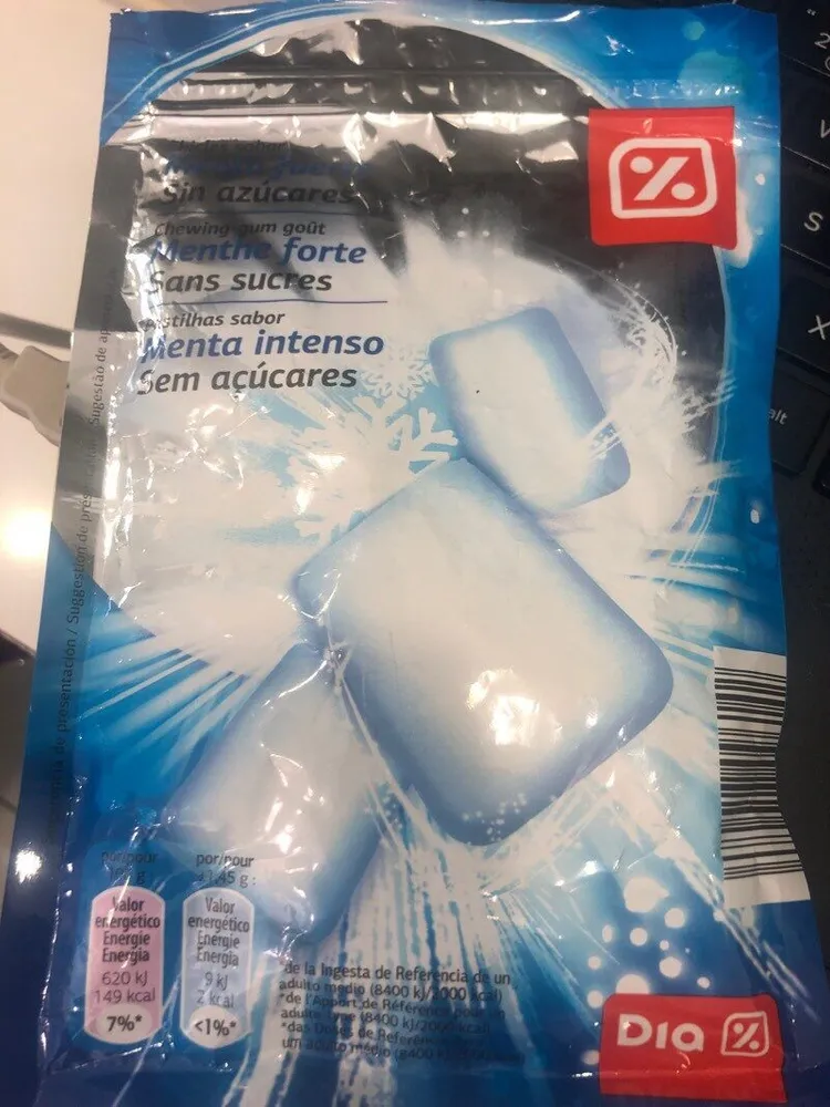 Chicles sabor menta fuerte