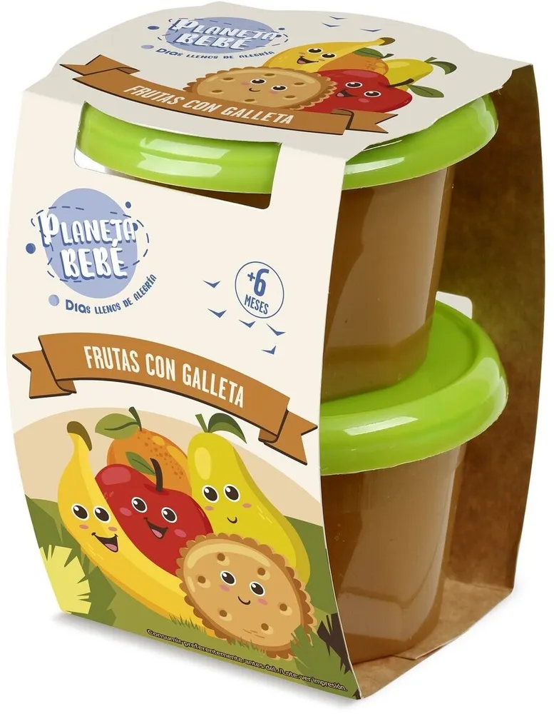 Puré de frutas con galletas
