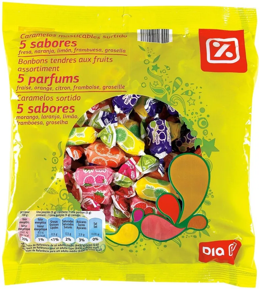 Caramelos masticables surtidos