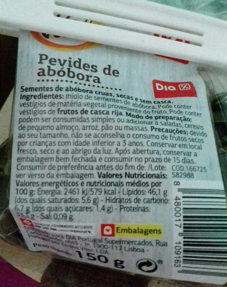 Pevides de abóbora