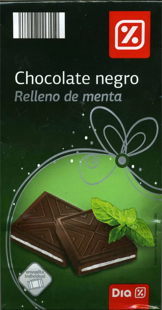 Chocolate negro relleno de menta