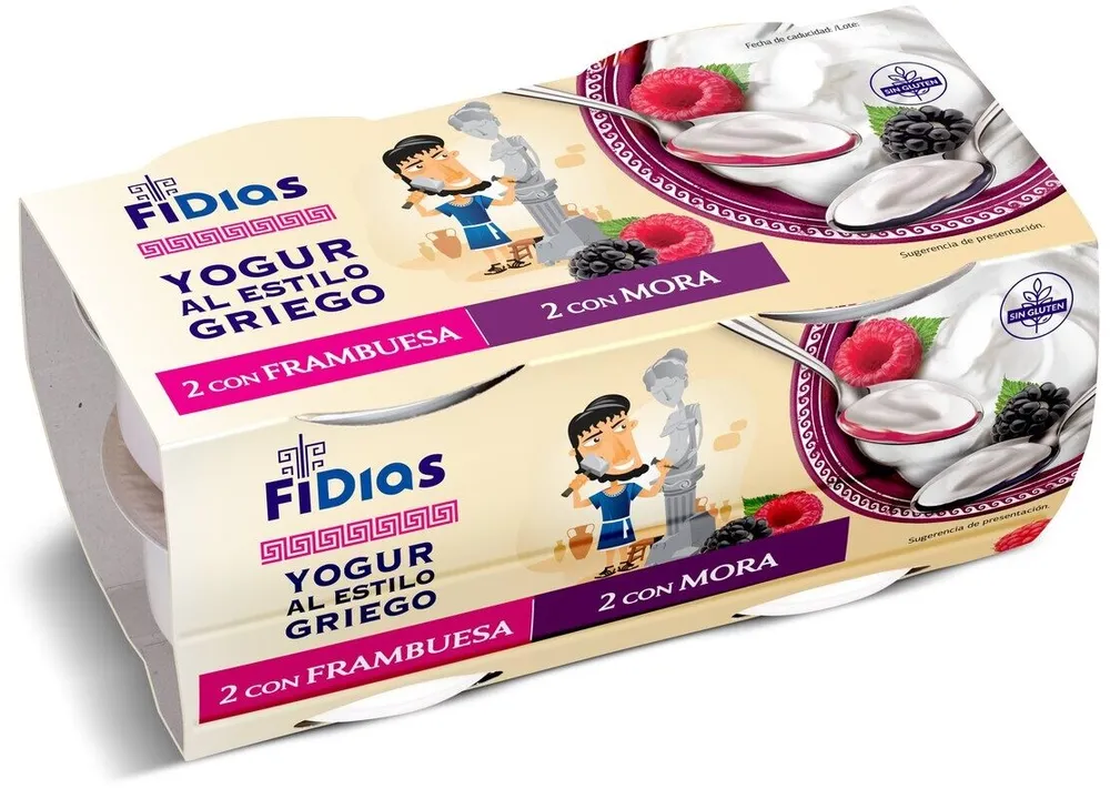 Greek yogur al estilo griego frambuesa y mora
