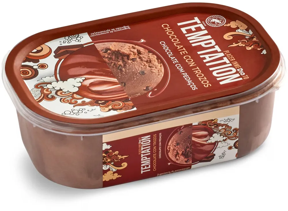 Helado de chocolate con trocitos de chocolate