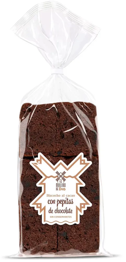 Bizcocho al cacao con pepitas de chocolate