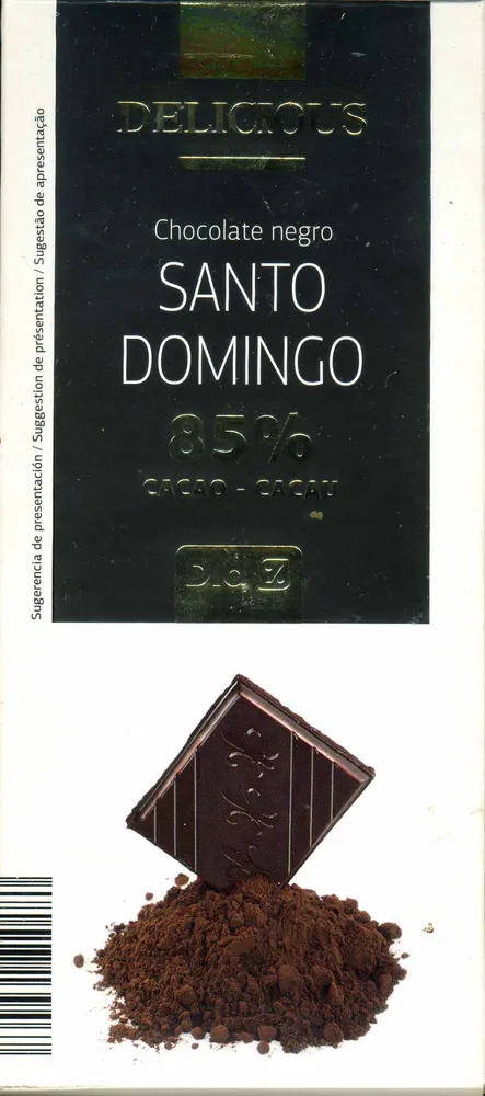 Tableta de chocolate negro 85% cacao Origen Santo Domingo