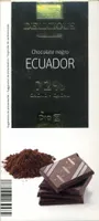 Tableta de chocolate negro 72% cacao Origen Ecuador