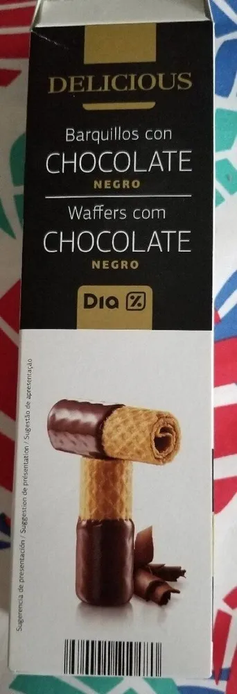 Barquillos con Chocolate Negro