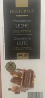 Chocolate con leche almendras enteras y pasas