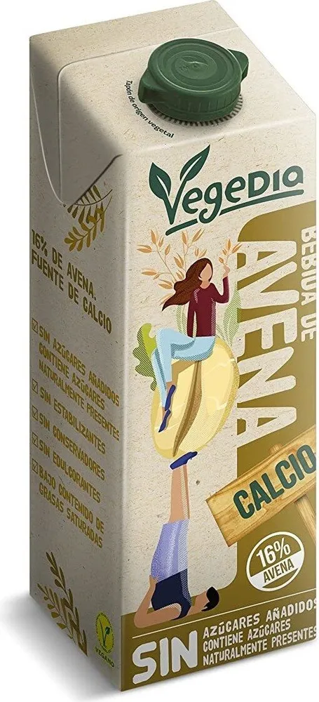 Bebida de avena con calcio