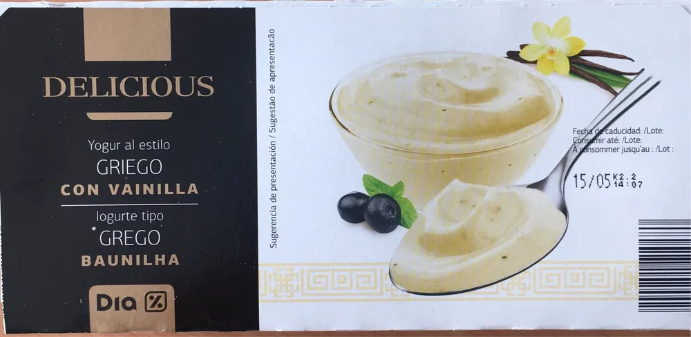Yogur al estilo griego con vanilla