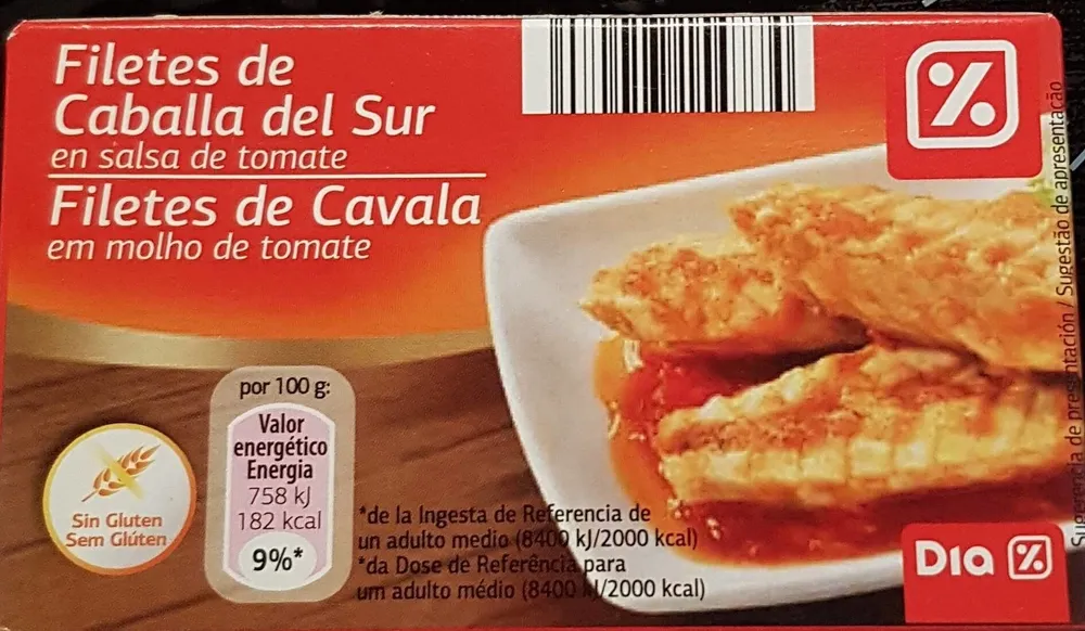 Filetes de Caballa del Sur en salsa de tomate