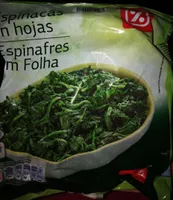 Espinacas en hojas