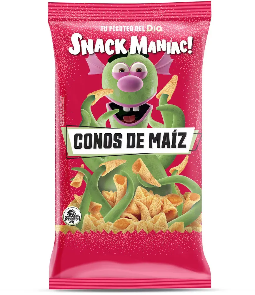 Conos de maíz con queso y bacon