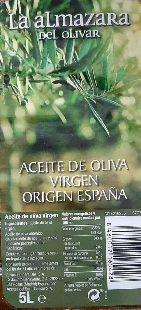 Aceite de oliva virgen